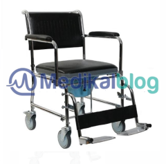 Klozetli Katlanır Ev Tipi Hasta Tekerlekli Sandalye DT 10