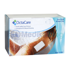 Octacare Şeffaf PU Film Tıbbi Steril Yara Örtüsü Su Geçirmez 5*9 cm