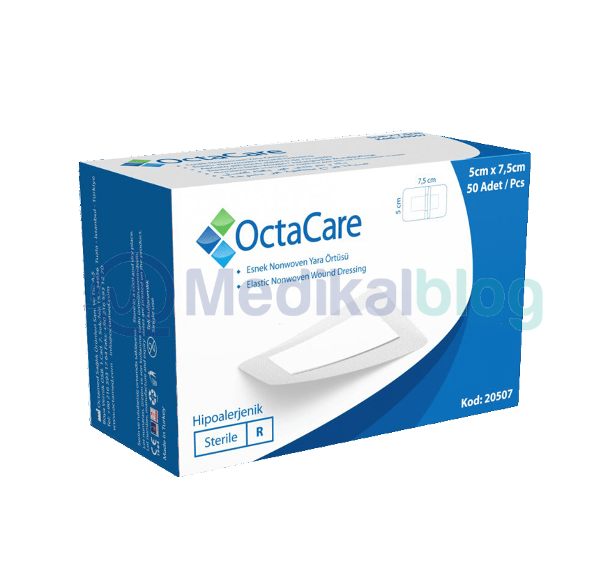 Octacare Tıbbi Steril Yara Örtüsü Esnek Nonwoven 5*7,5 cm