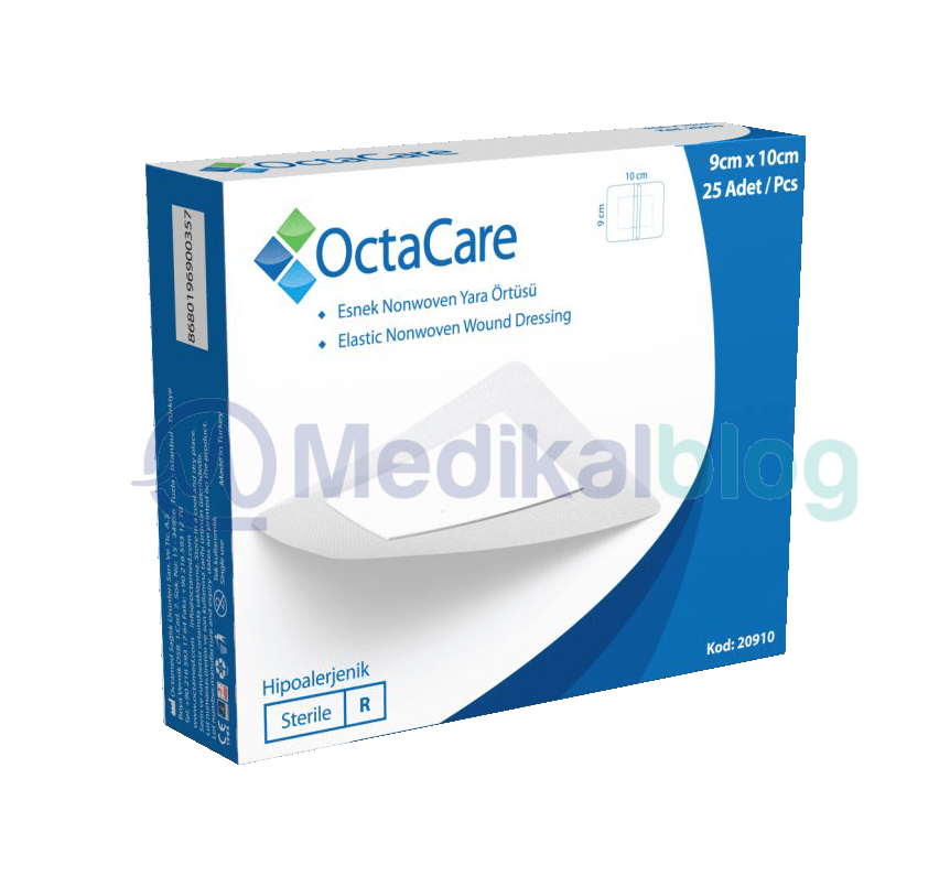Octacare Tıbbi Steril Yara Örtüsü Esnek Nonwoven 9*10 cm