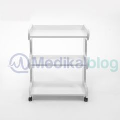 Ahşap 3 Raflı Etejer Tekerlekli