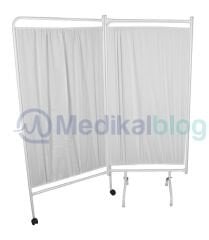 Medikal Paravan Perde Metal - 3 Kanatlı Katlanır