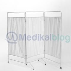 Medikal Paravan Perde Metal - 3 Kanatlı Katlanır