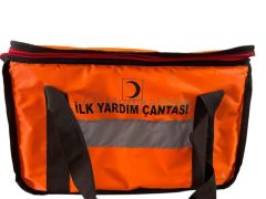 İlk Yardım Çantası Omuz Askılı ve Elde Taşınabilir Turuncu Cepsiz