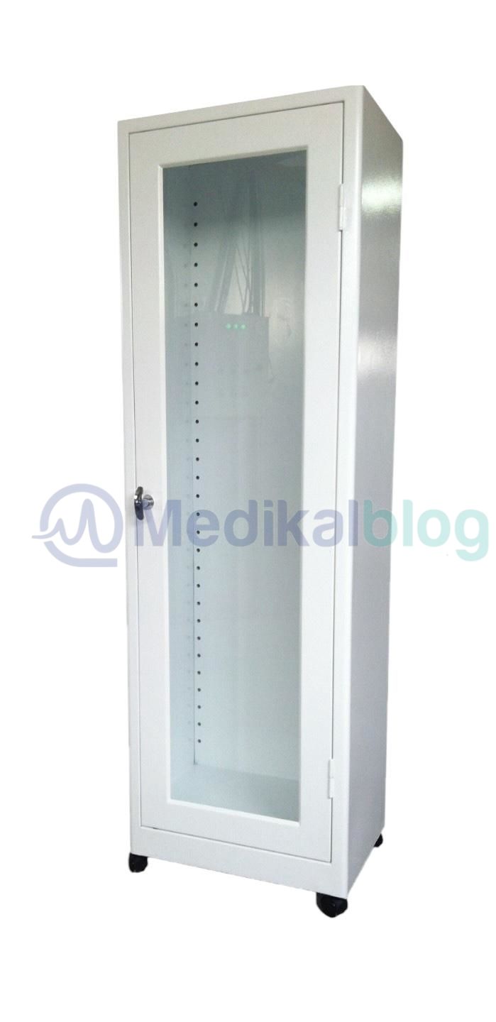 Tek Kapılı İlaç ve Malzeme Doktor Dolabı Boydan Camlı