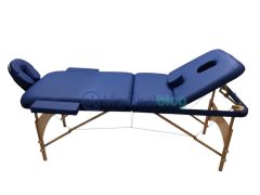 Çanta Tipi Ahşap Masaj Masası Mavi Çantalı İkiye Katlanabilir Taşınabilir