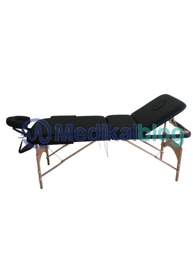 Çanta Tipi Ahşap Masaj Masası Siyah Çantalı İkiye Katlanabilir Taşınabilir