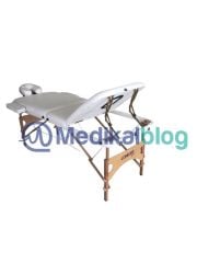 Çanta Tipi Ahşap Masaj Masası Krem/Bej Çantalı İkiye Katlanabilir Taşınabilir