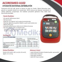 Defibrilatör Cihazı Acoresmed AED A102 OED Otomatik Eksternal