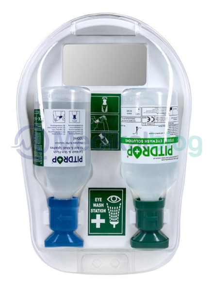 PitDrop Duvara Monte Edilebilir Kimyasal 500 ml + Toz Göz Duşu Duvar İstasyonu 500 ml 2Li Set